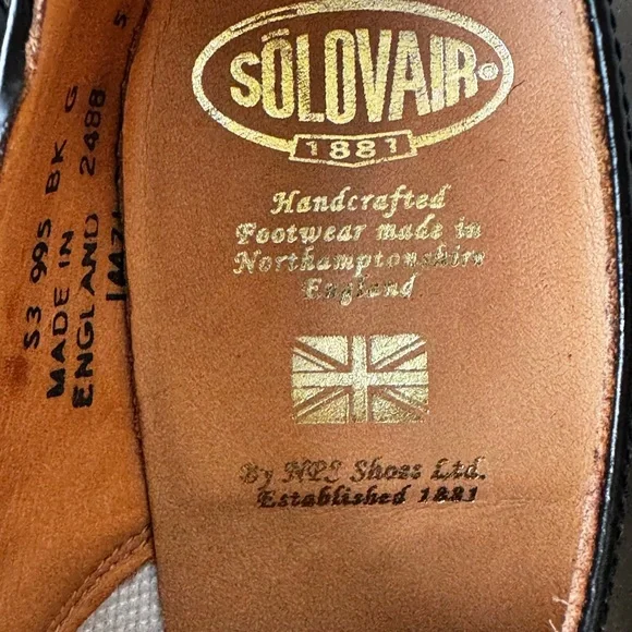 Solovair 3 Eye Gibson Black Hi-Shine Leather | UK 5 / US 6 | Made in England - Picture 15 of 15